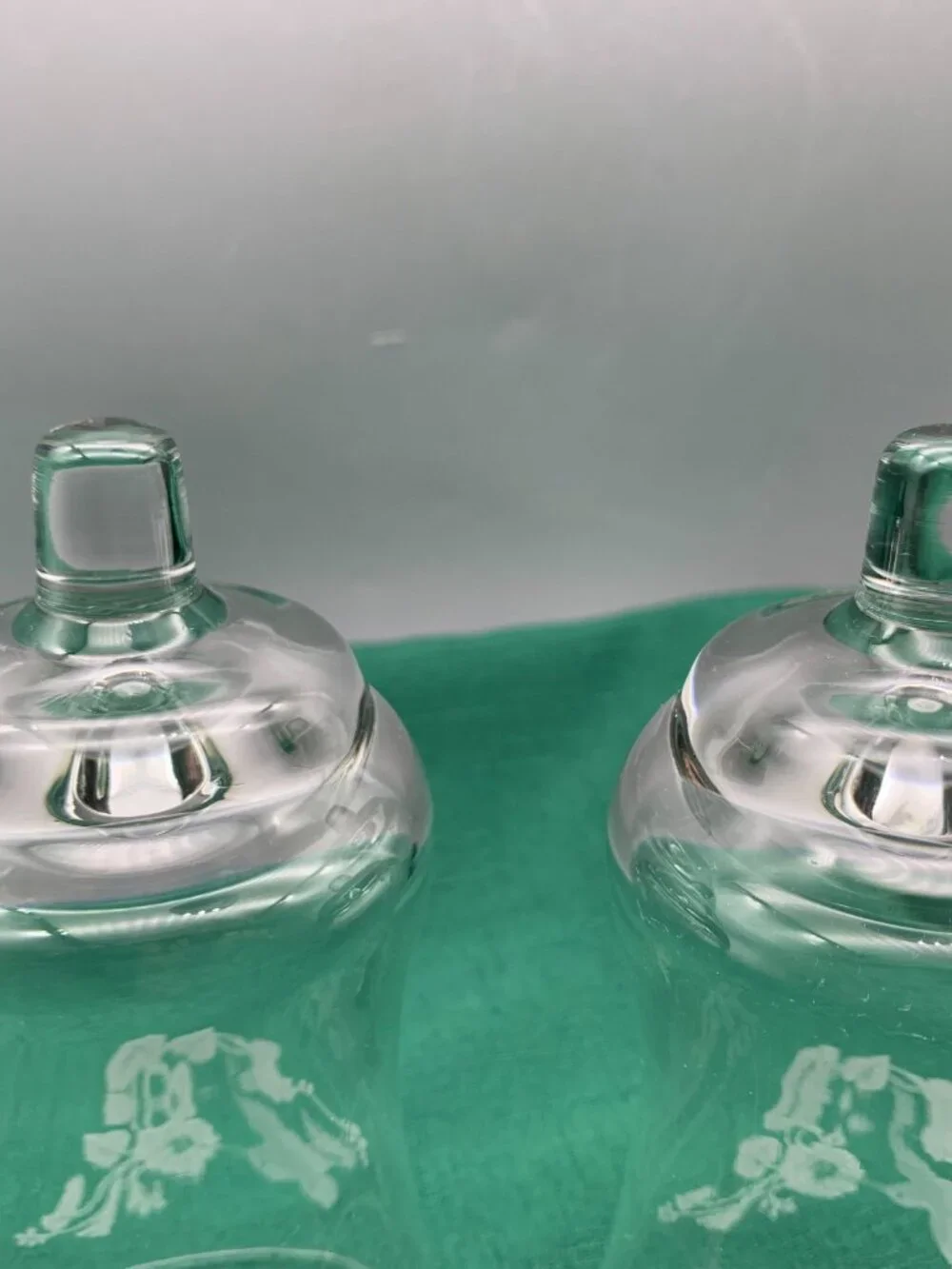 Set of 2 Home Interiors & Gifts HOMECO Clear Glass Votive Cups w/ Etched Design